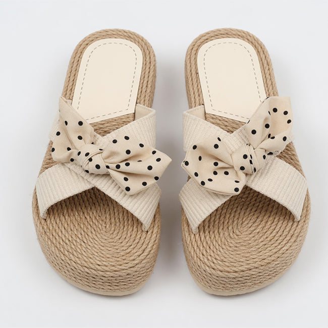 Women’s Open Toe Slip On Bow Sandals