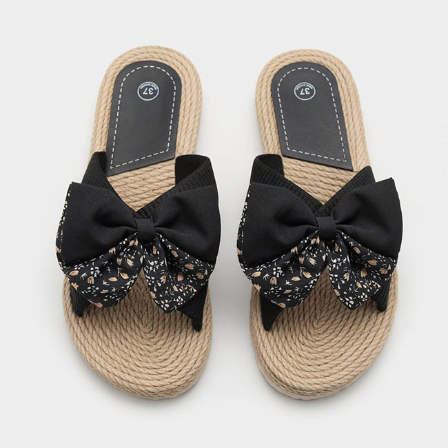Women’s Open Toe Slip On Bow Sandals