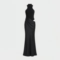 Women's Satin Maxi High Waist Dress