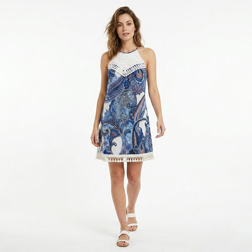 Women Paisley Print Midi Summer Dress