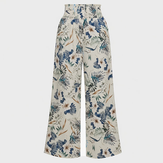 Women’s Wide Leg Tropical Print Pants