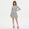 Women's Plaid Long Sleeve Midi Dres