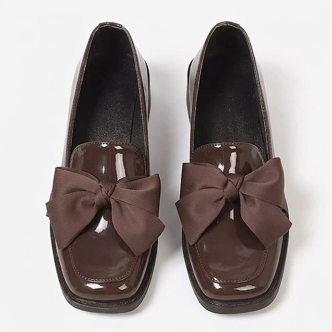 Women's Casual Brown Office Bow Shoes