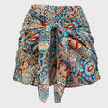 Women’s High Waist Floral Paisley Tie Front Shorts