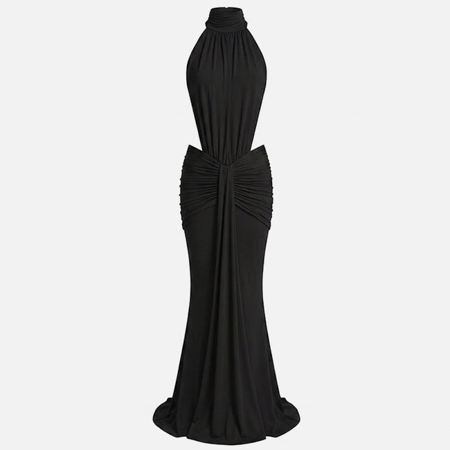 Women's Maxi Turtleneck Backless Off Shoulder Dress