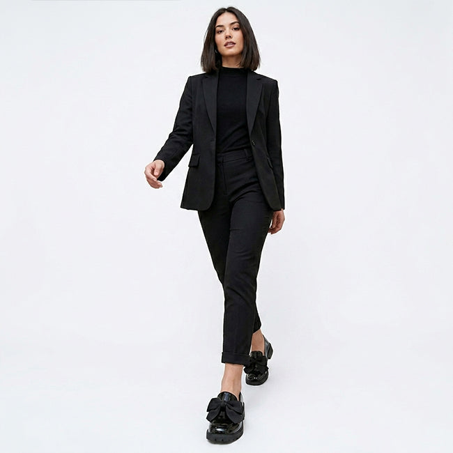 Women's Casual Black Office Bow Shoes