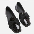 Women's Casual Black Office Bow Shoes