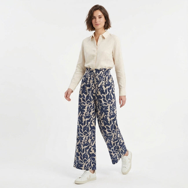 Women's Wide Leg Lace Up Waist Casual Pants