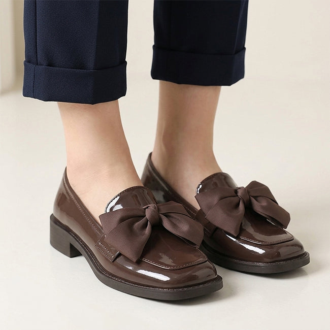 Women's Casual Brown Office Bow Shoes