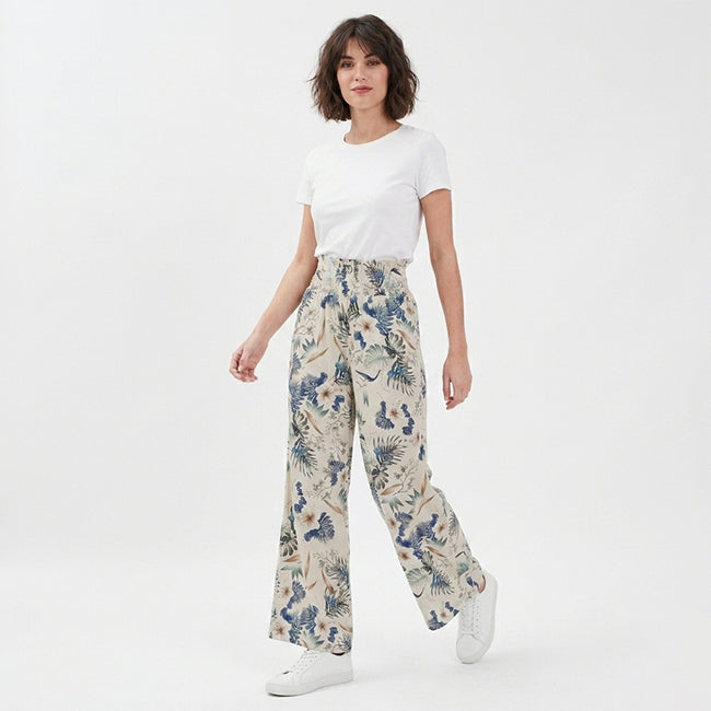 Women’s Wide Leg Tropical Print Pants