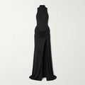 Women's Pleated High Waist Split Style Maxi Dress