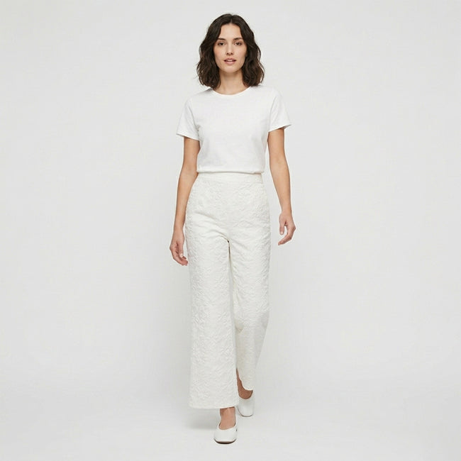 Women's Wide Leg Jacquard Pants