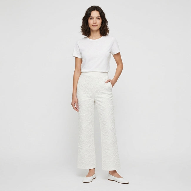Women's Wide Leg Jacquard Pants