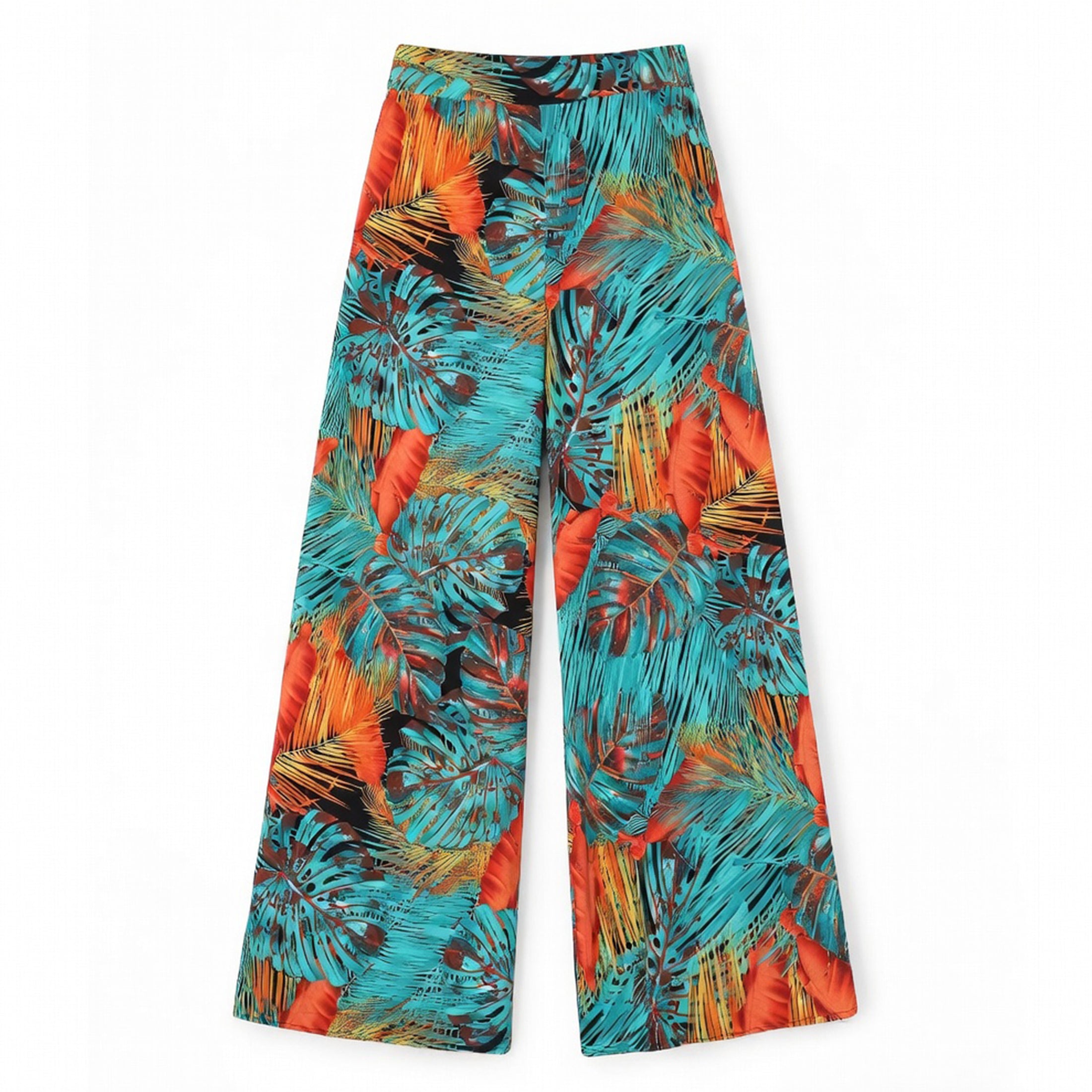 Women's Wide-Leg  Bohemian Floral Pants
