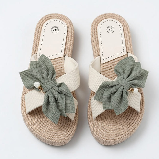 Women’s Open Toe Slip On Bow Sandals