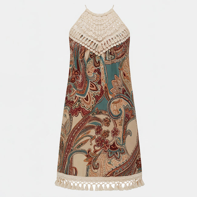 Women Paisley Print Midi Summer Dress