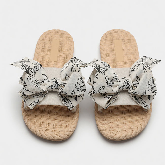 Women’s Knit Bow Flat Heel Sandals